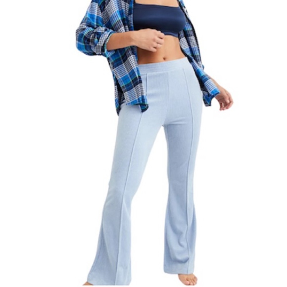 [Aerie] Groove-On Rib Velour Flare Pant